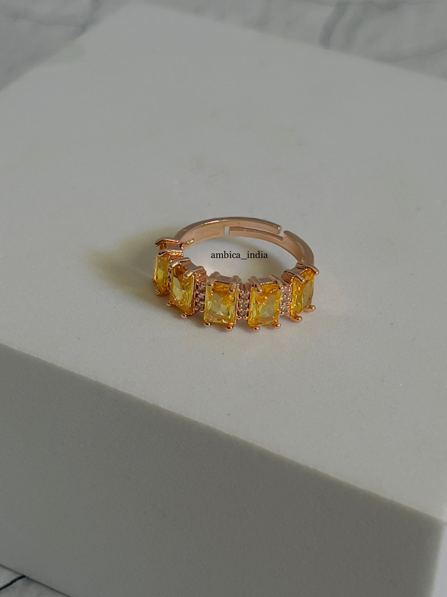Yellow crystal adjustable ring 2