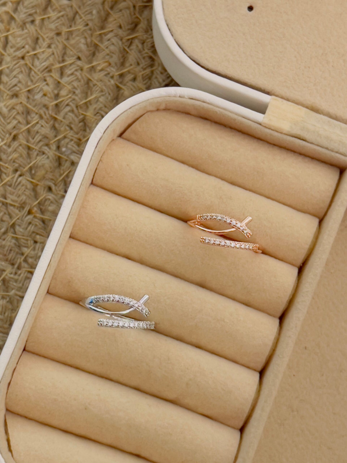 Cross Studded Adjustable Ring