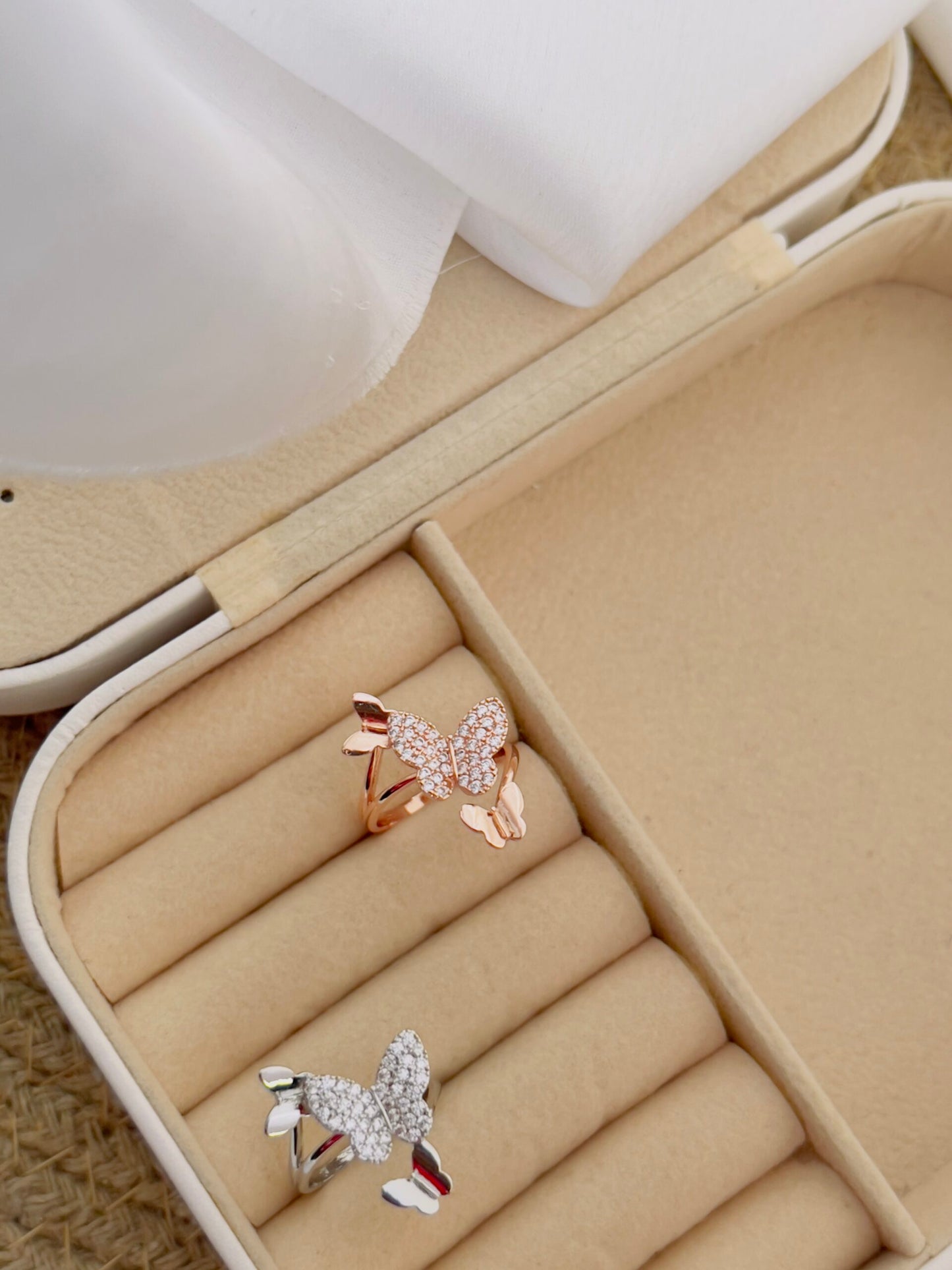 Butterfly Studded Adjustable Rings