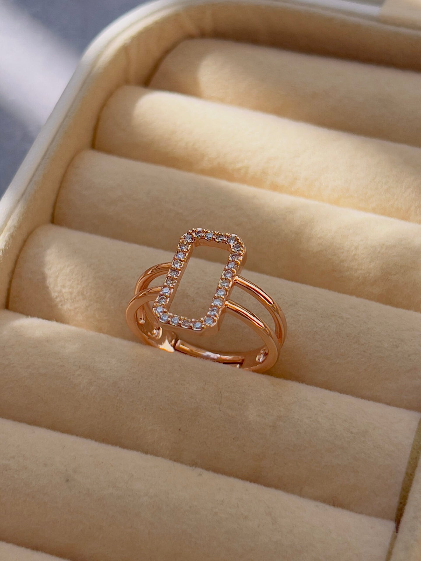 Square Statement Adjustable Ring