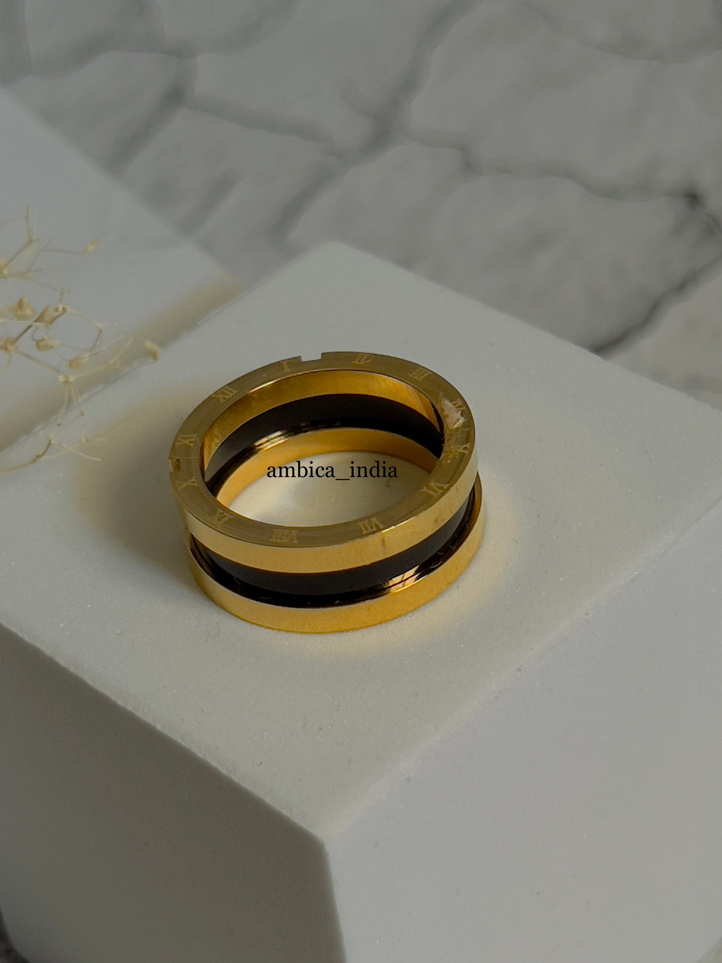 Gold plated roman band ring