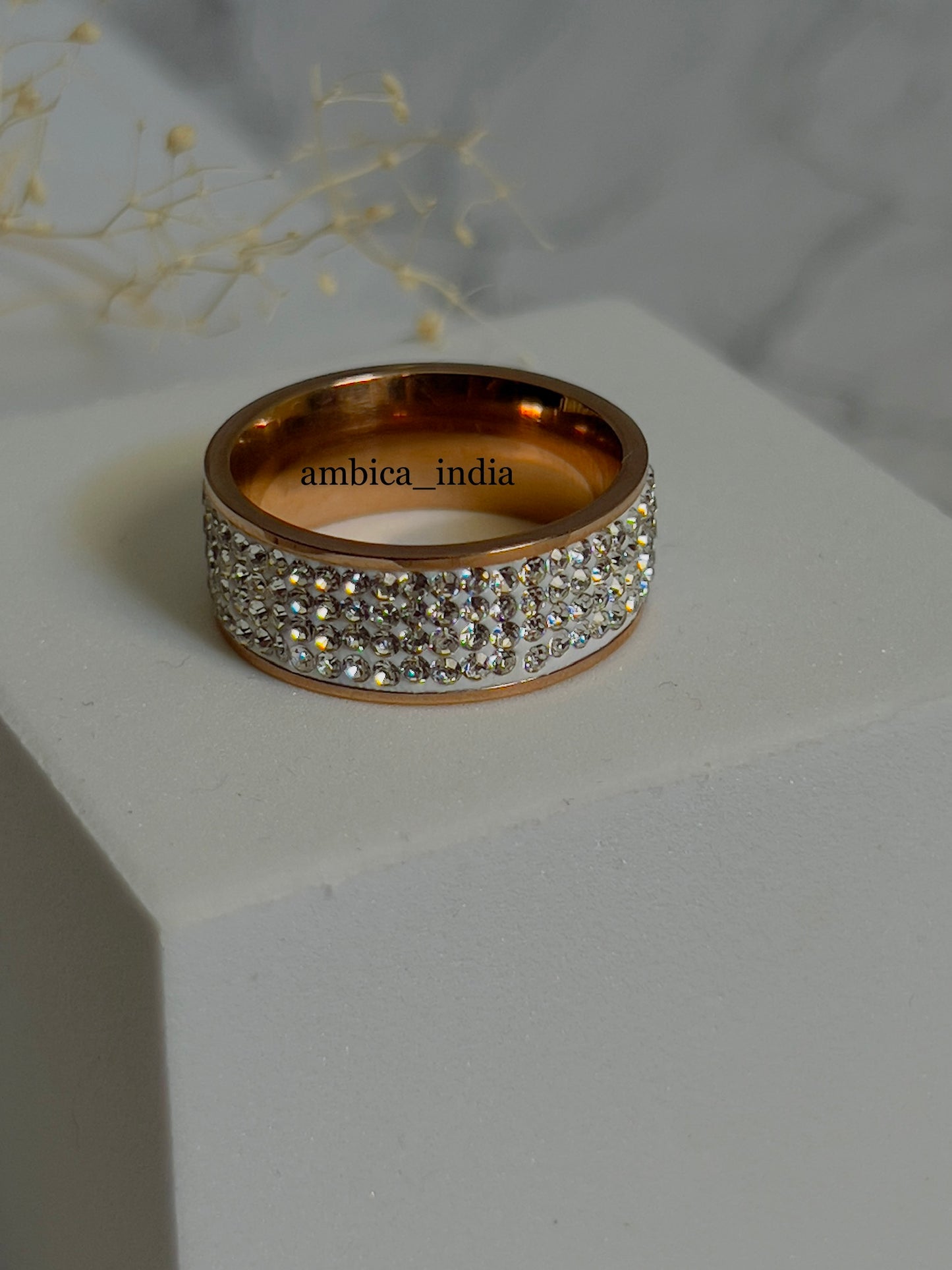 Studded band ring