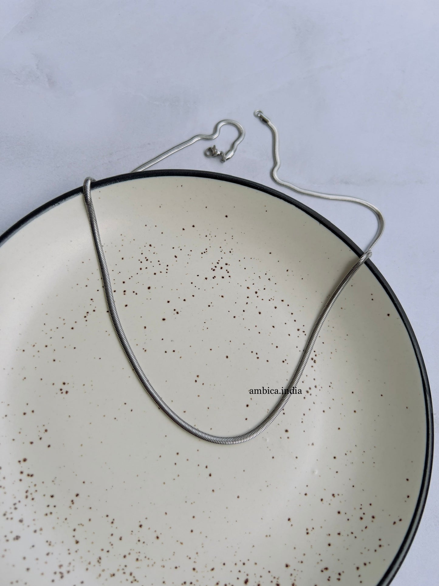 Thin silver long snake chain
