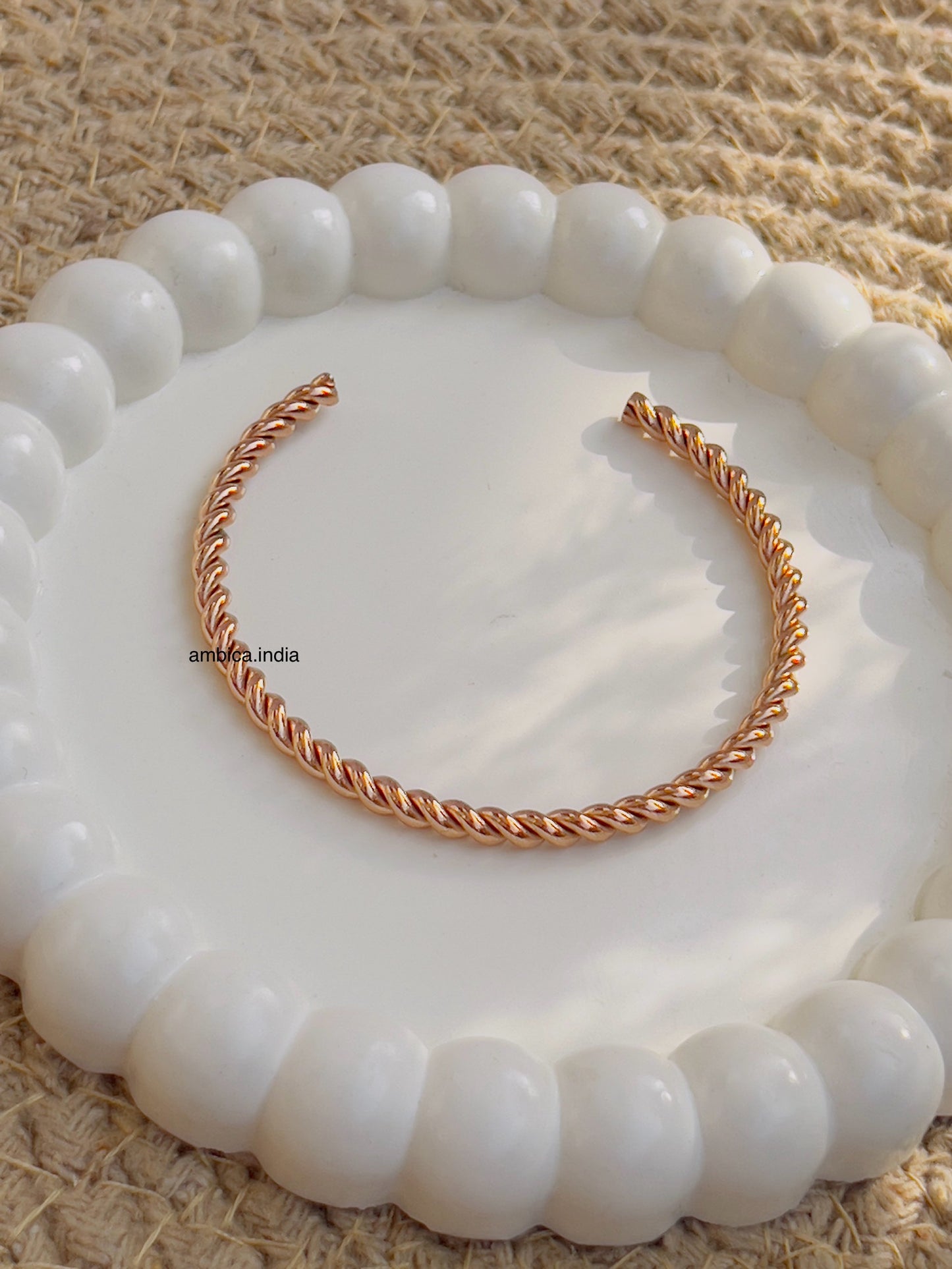Rope bracelet rose gold plated