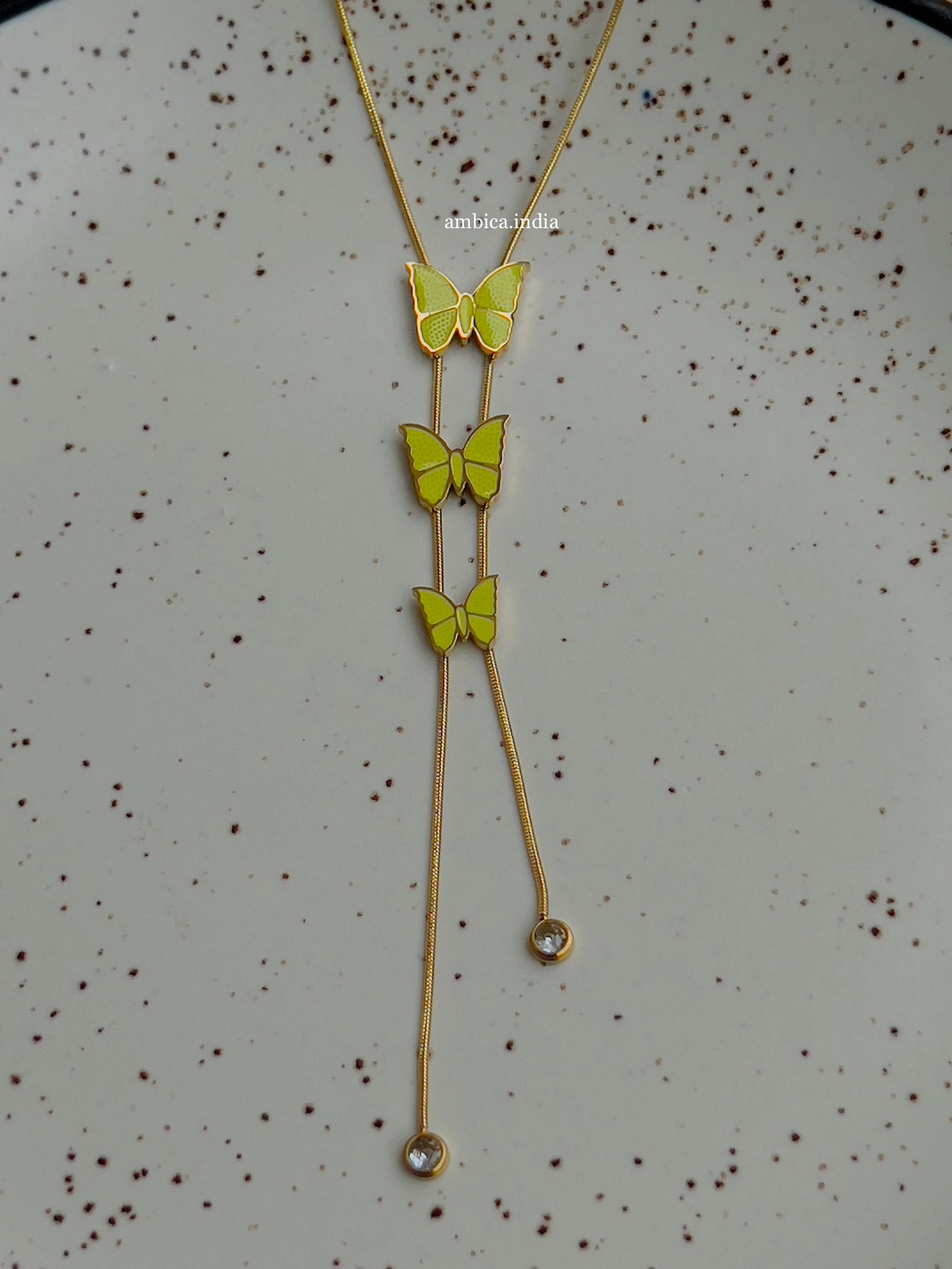 Parrot colour butterfly necklace