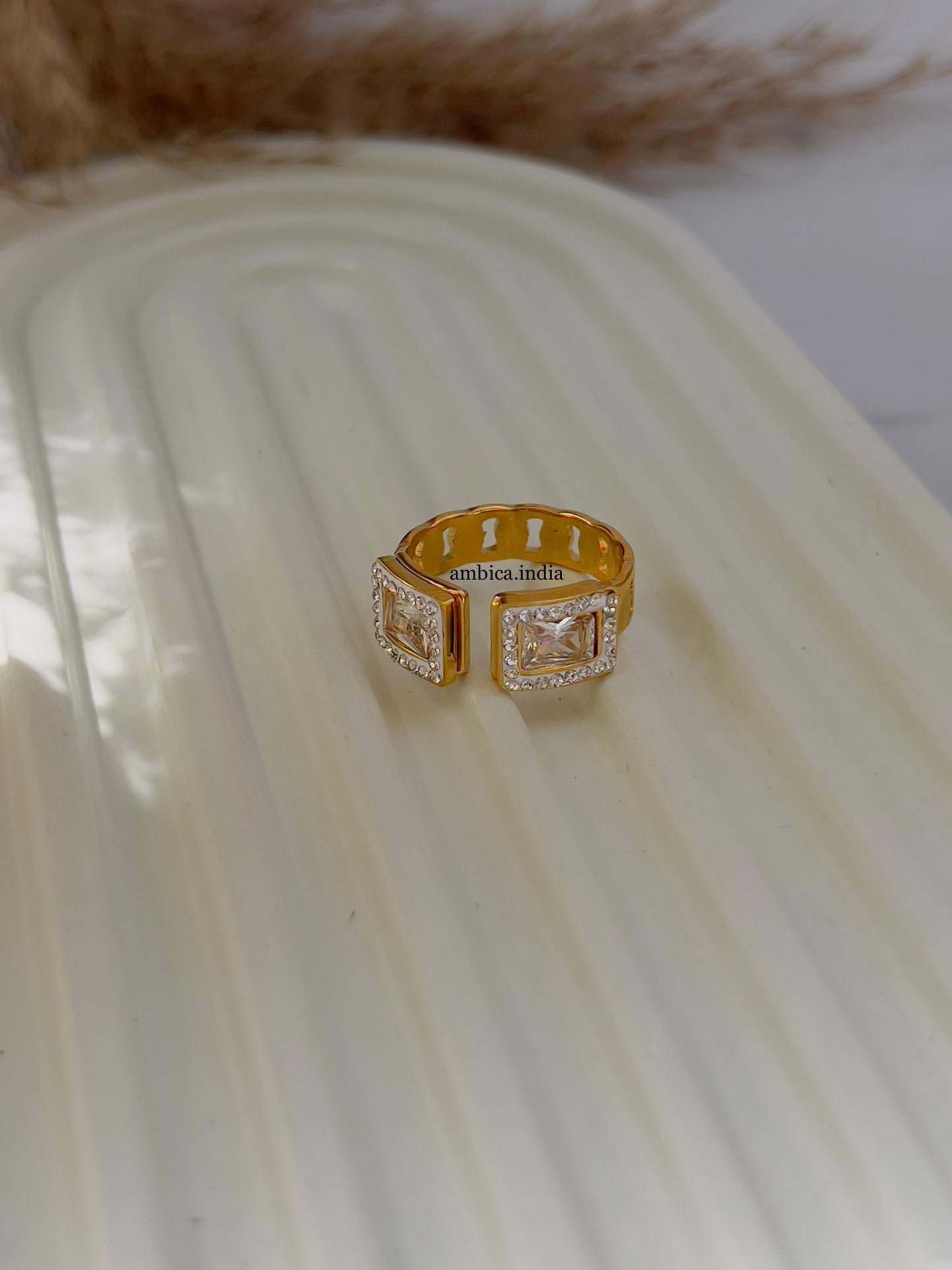 White crystal ring