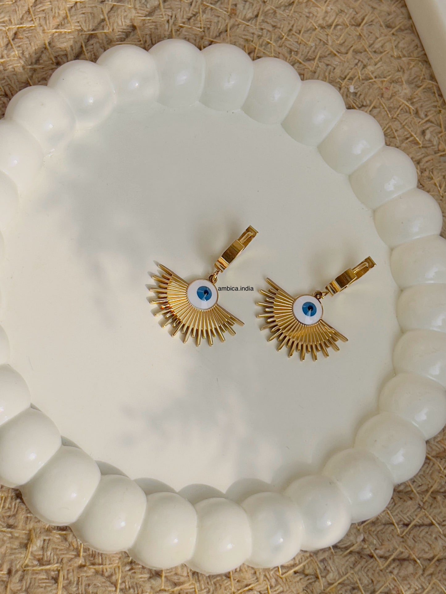 Evil eye drop earrings