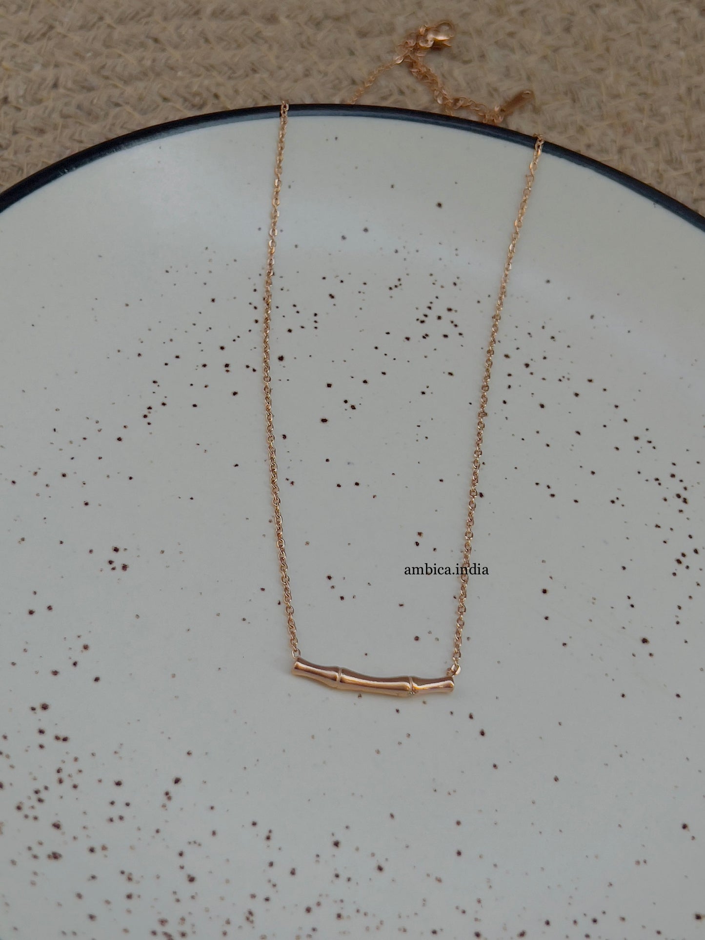 Bamboo necklace rose gold