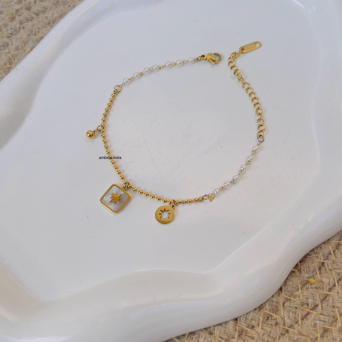 Sun with small pearl bracelet