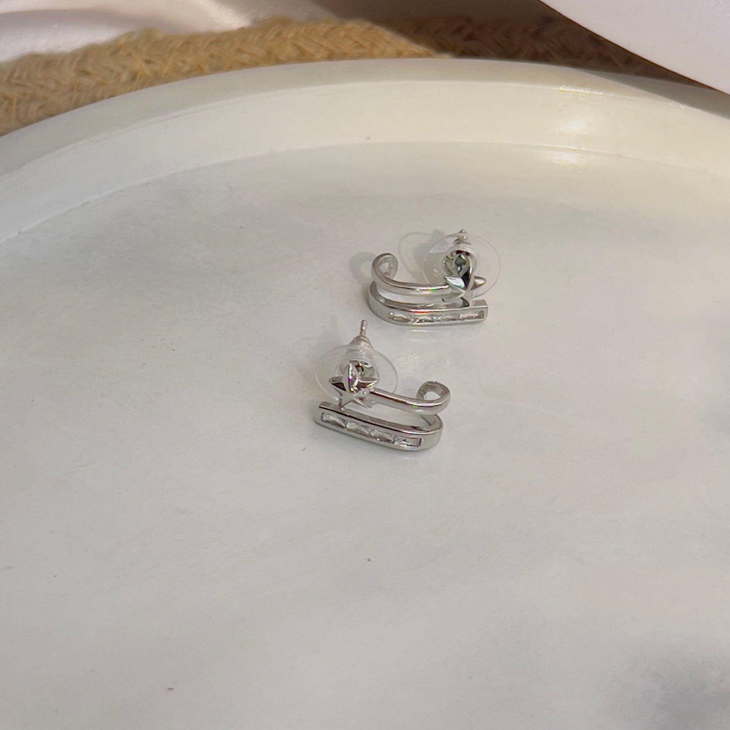 Small star with crystal earrings