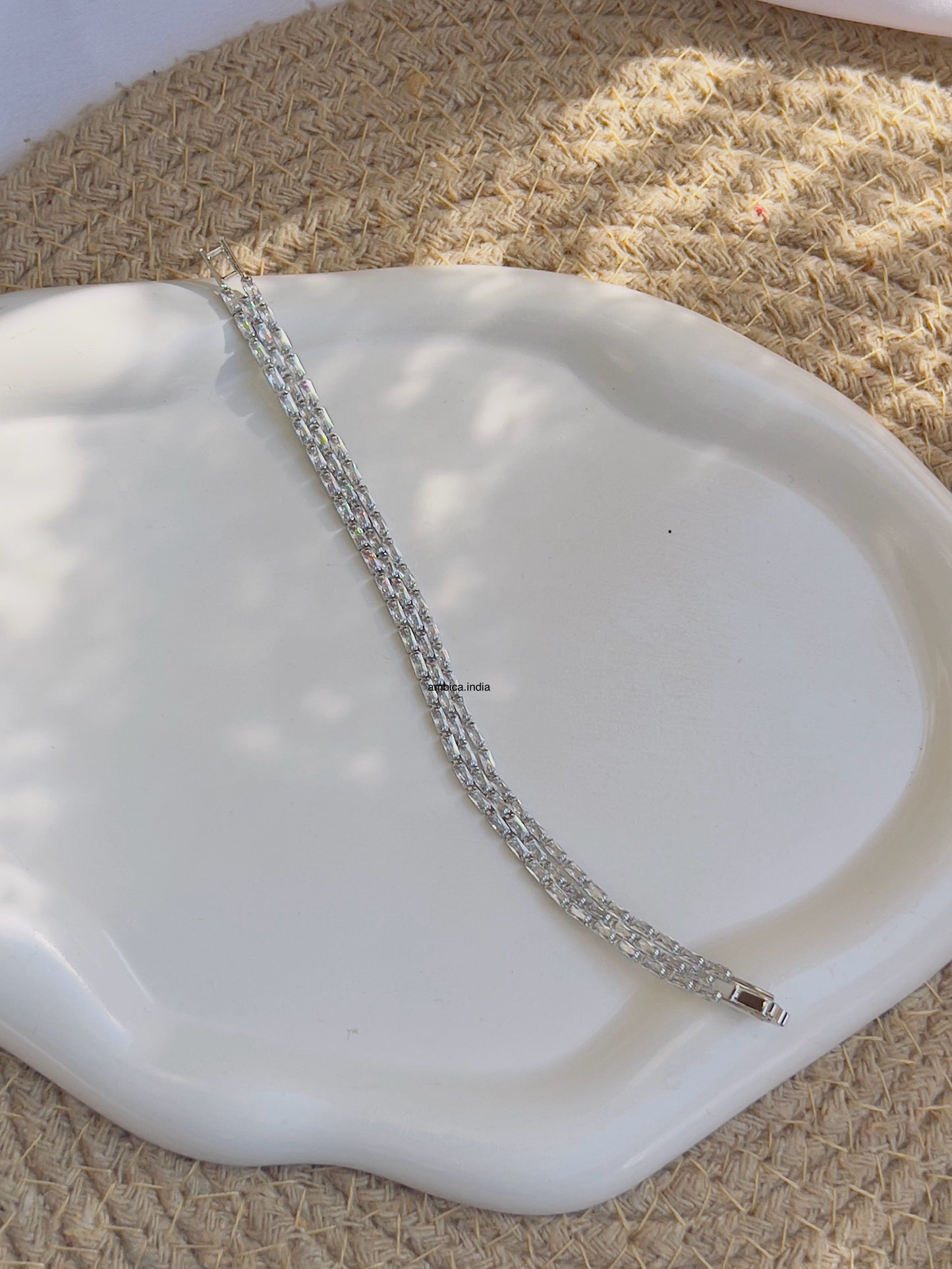 Vintage tennis bracelet silver plated