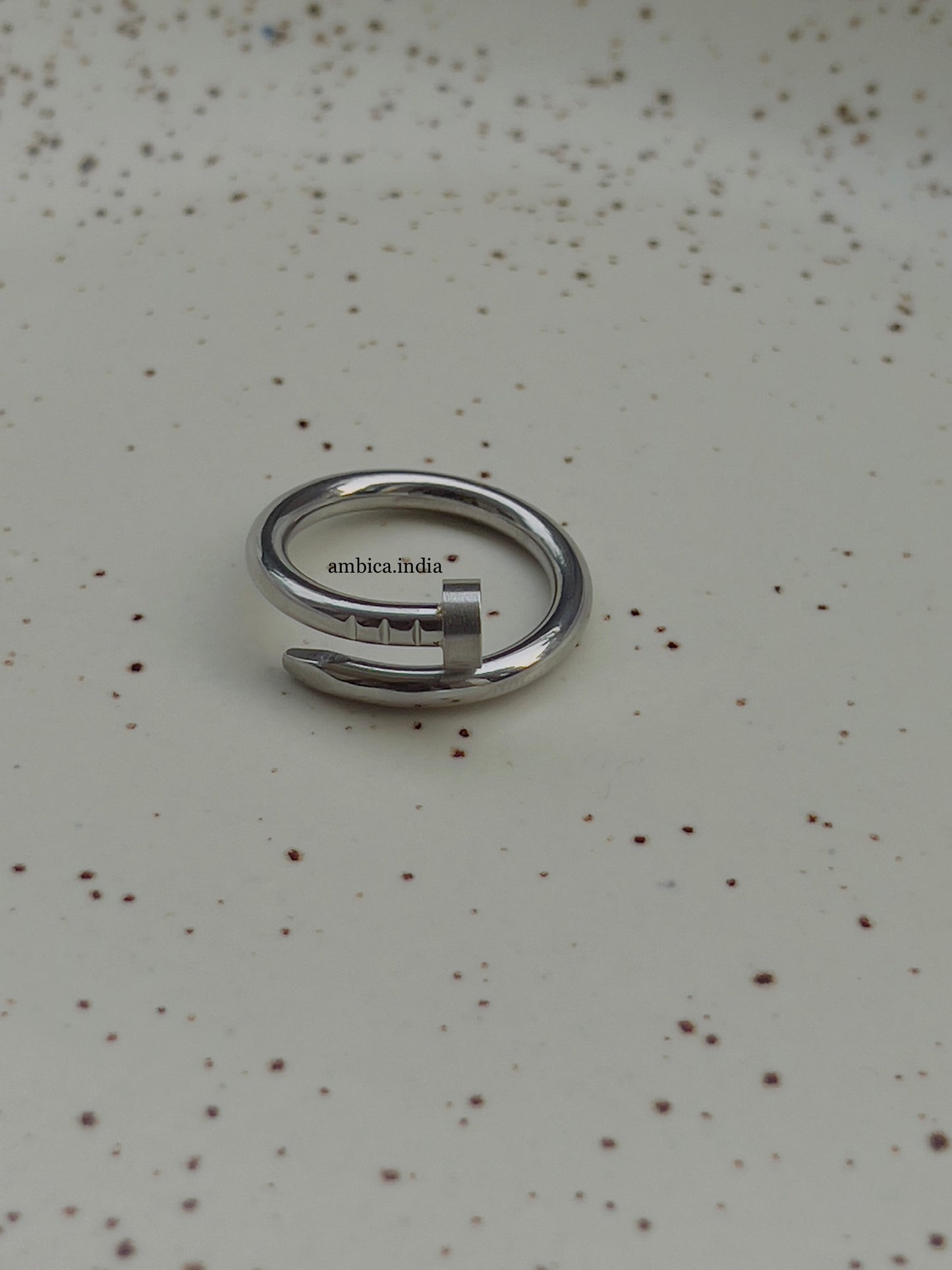 Nail ring silver plated