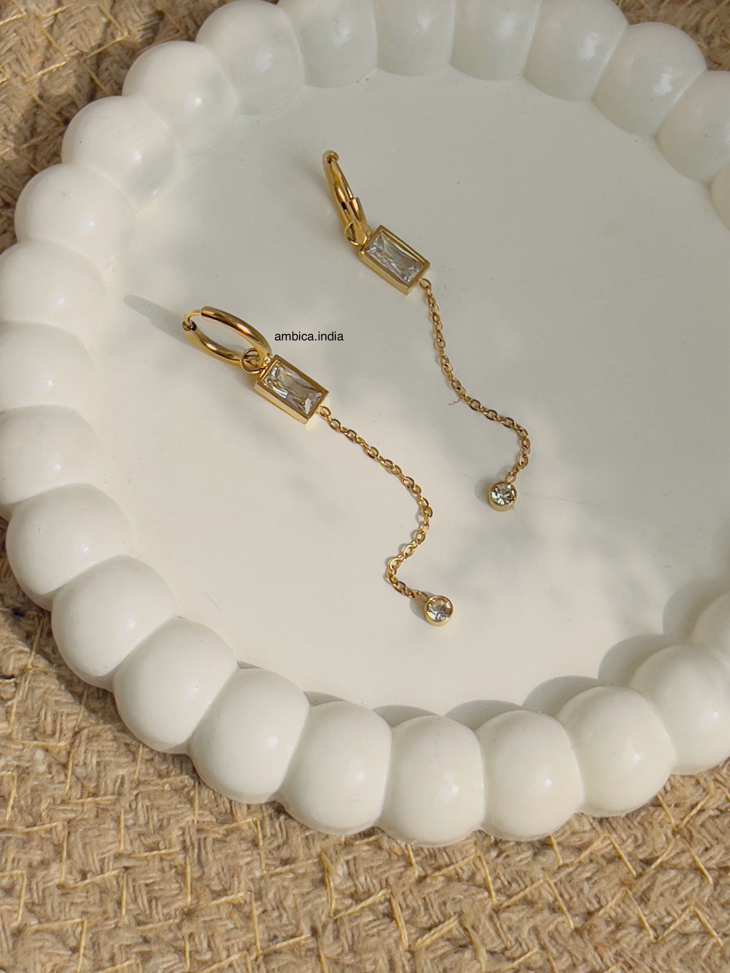 White crystal earrings