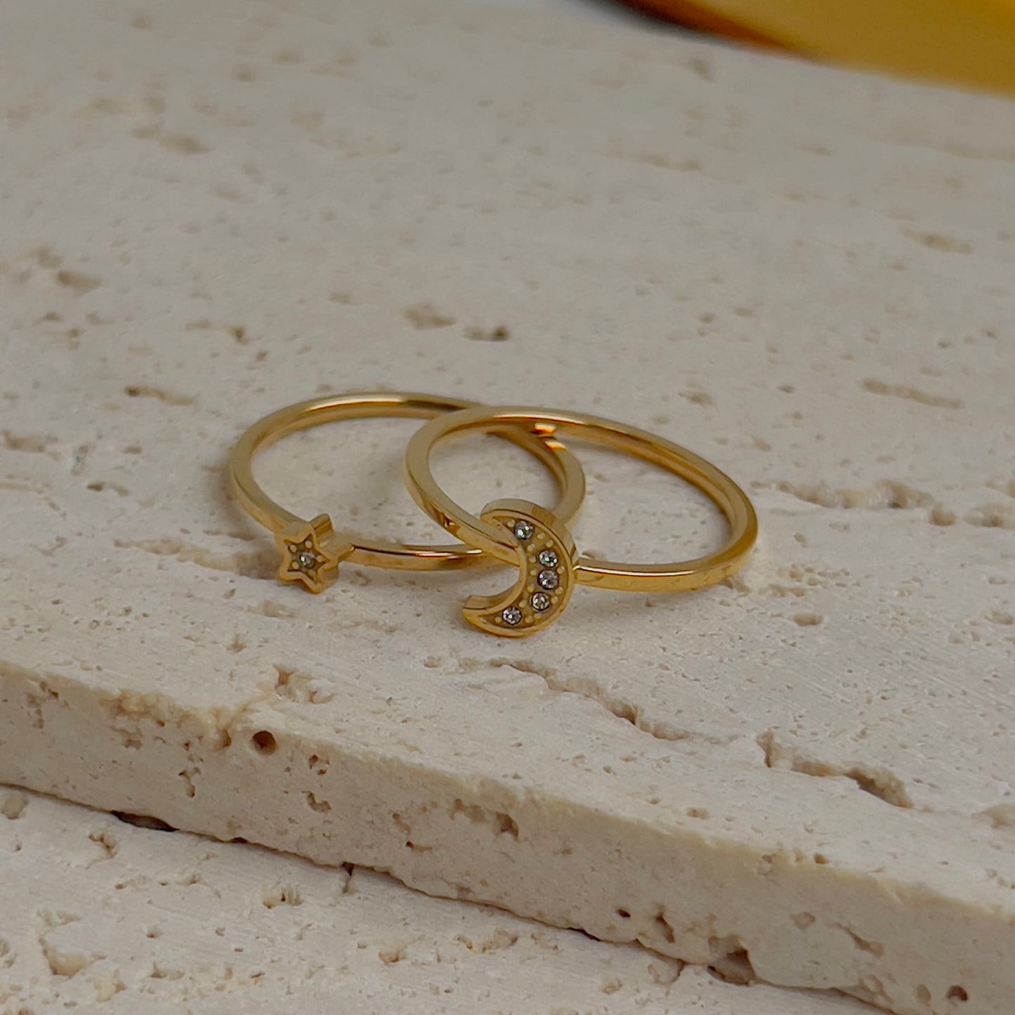 Moon star ring set