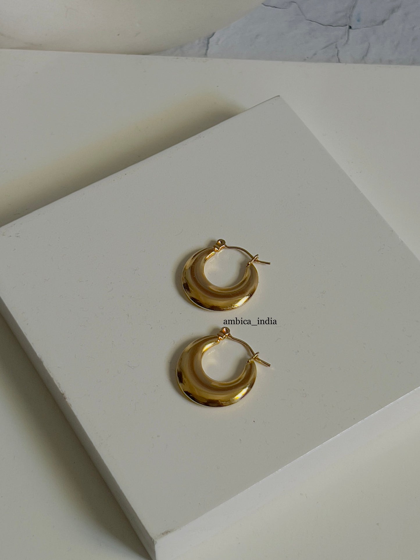 Dull Gold plated hoops