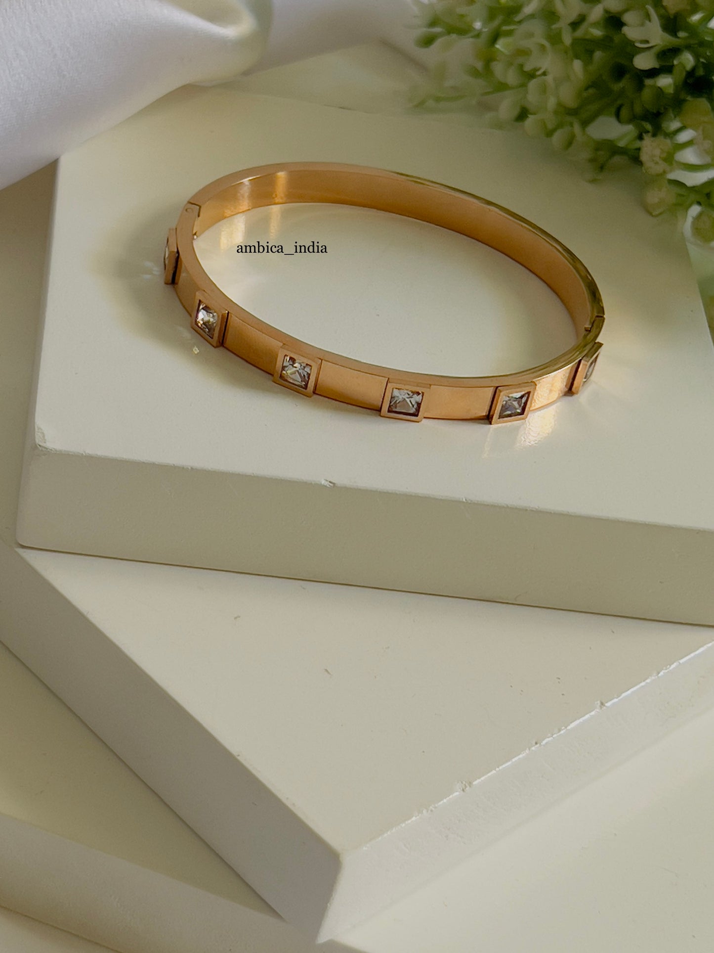 White square crystal bracelet