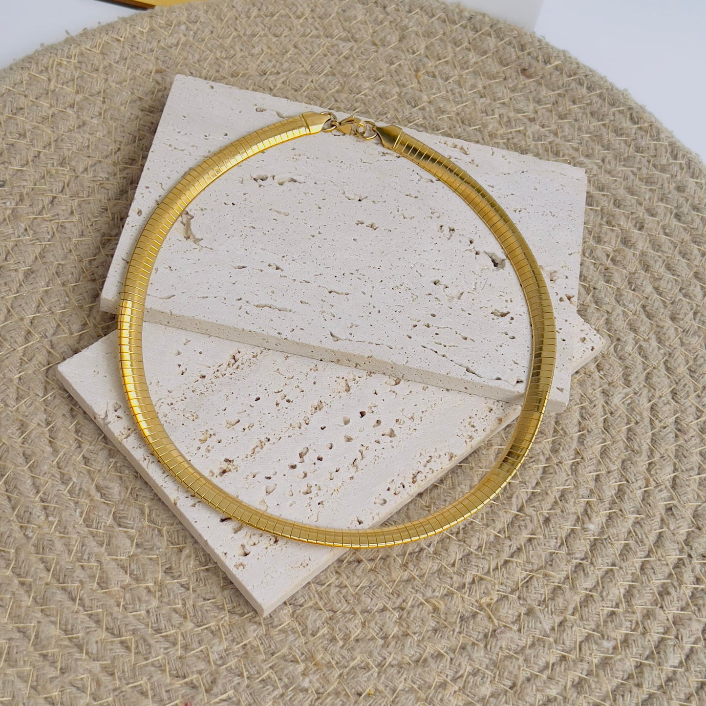 Thick snake chain 18k gold plated choker