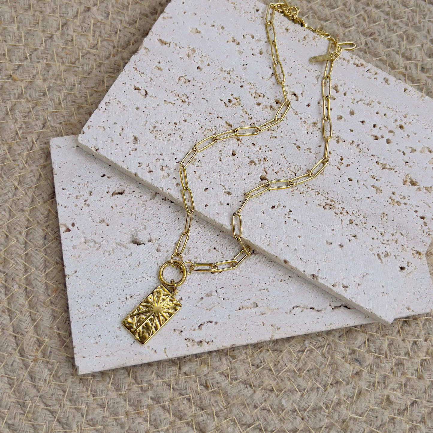 Star charm with link chain necklace