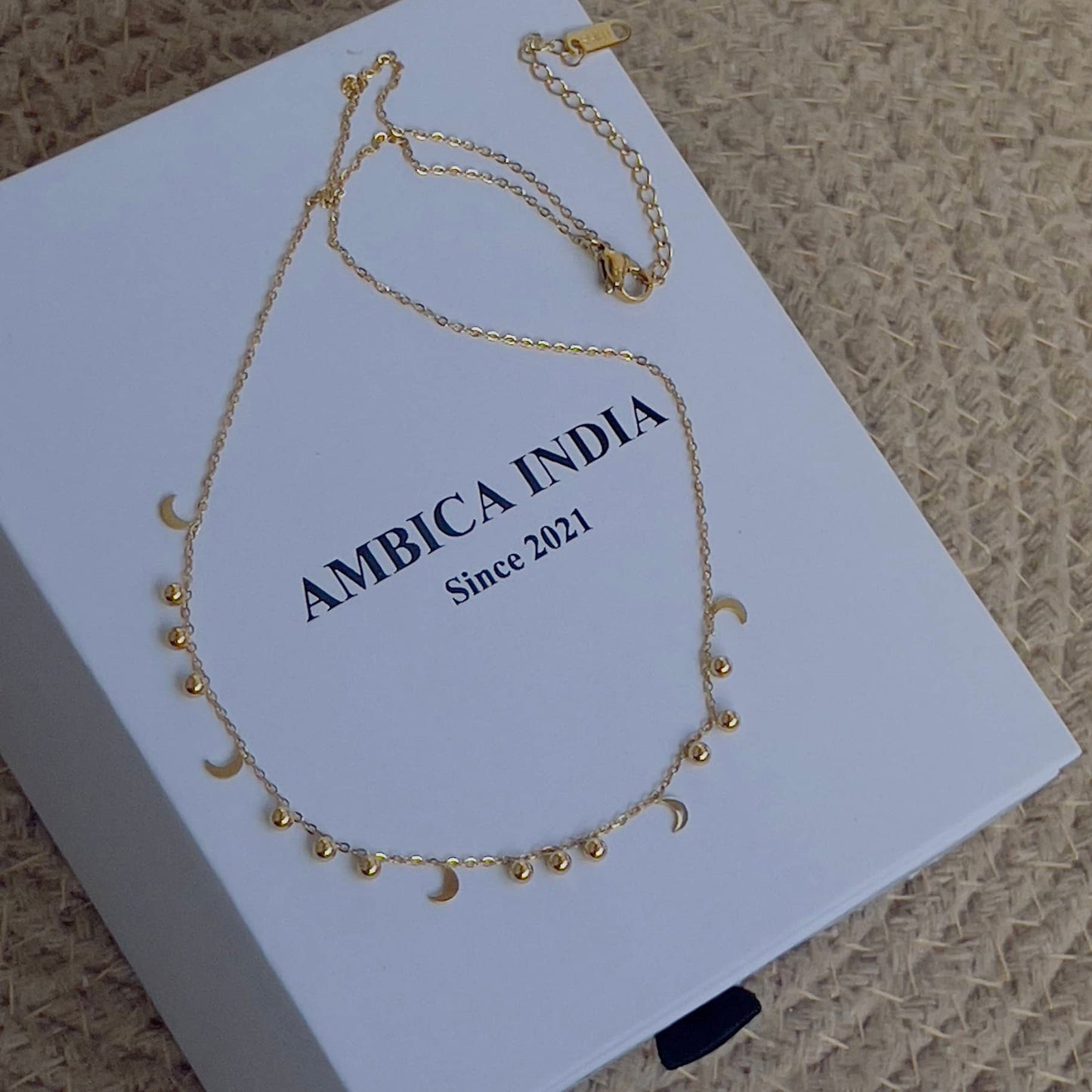 Tiny ball with moon necklace