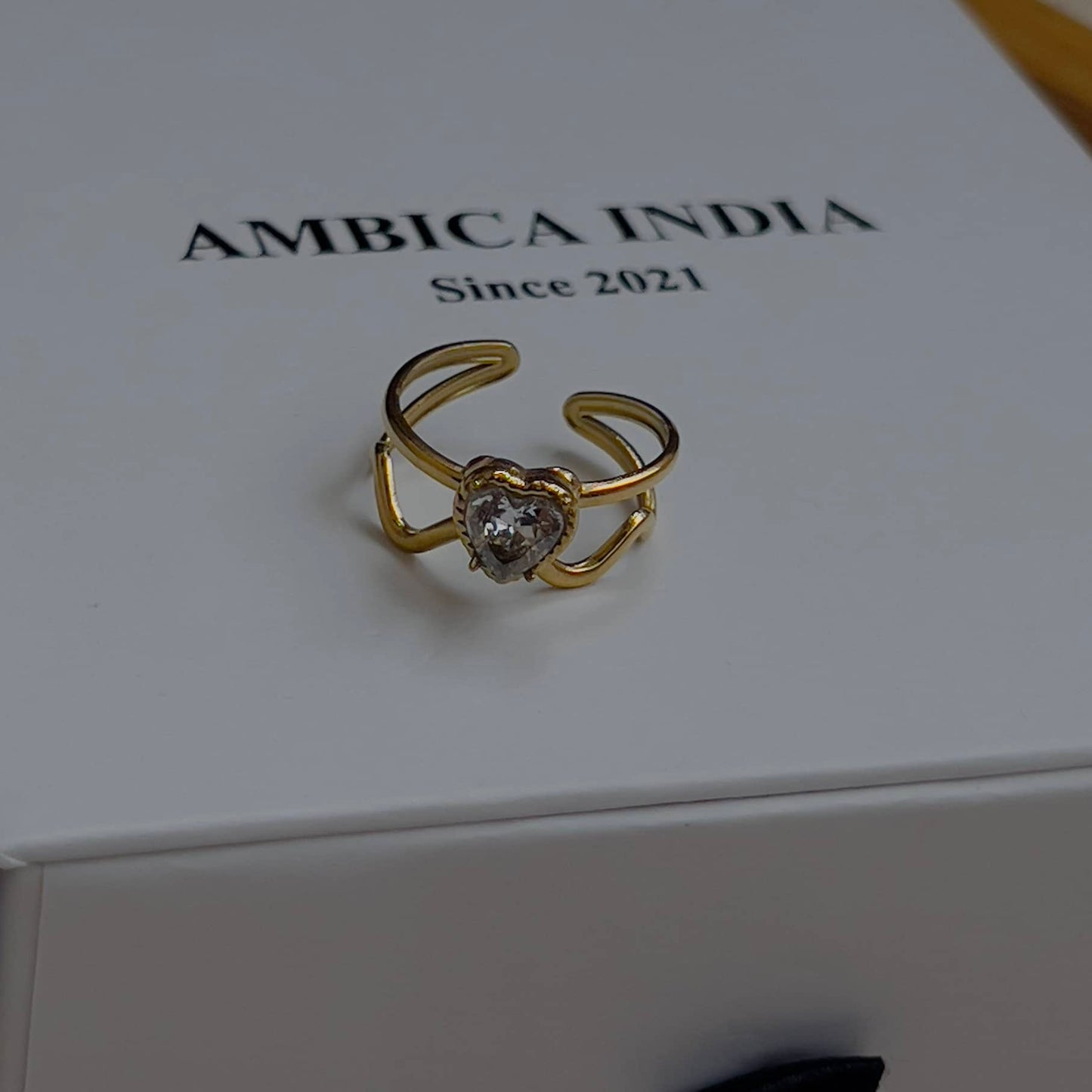 Heart crystal ring