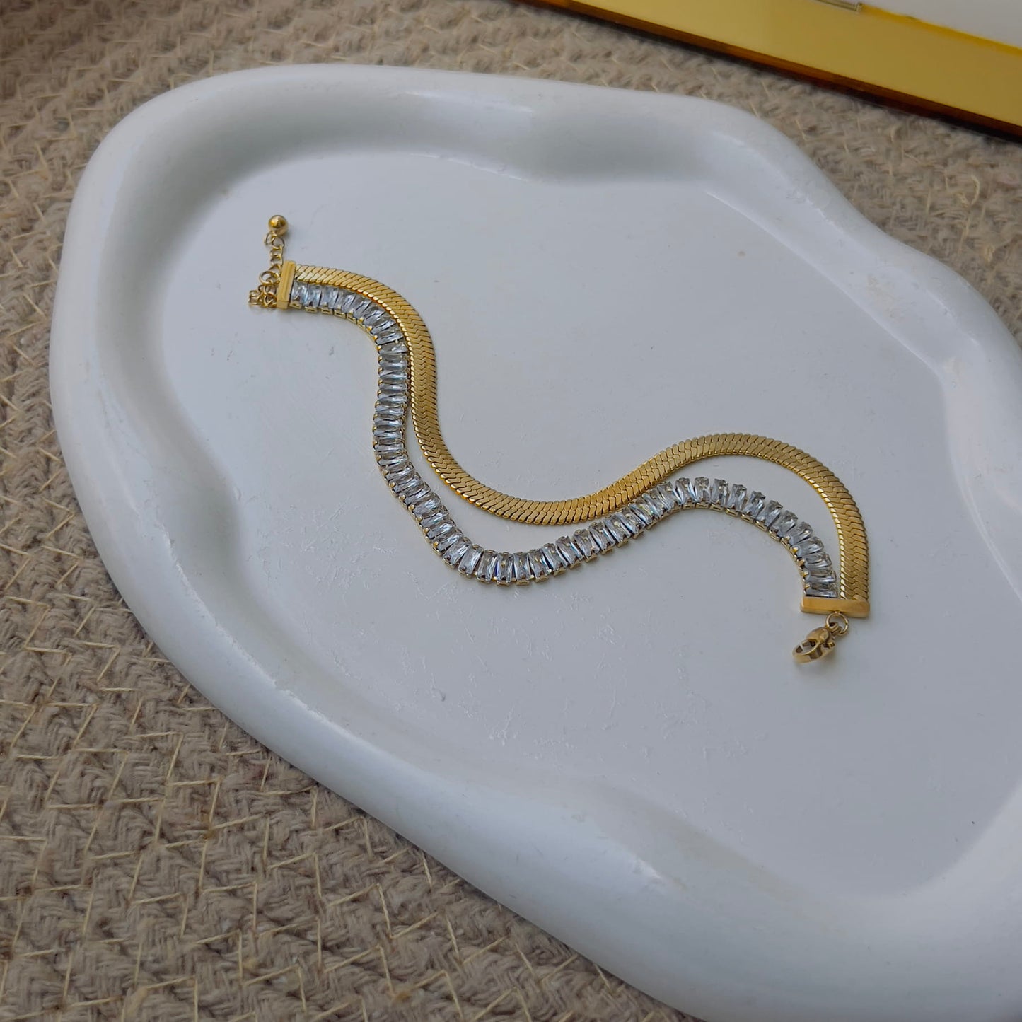 Snake chain with tennis bracelet