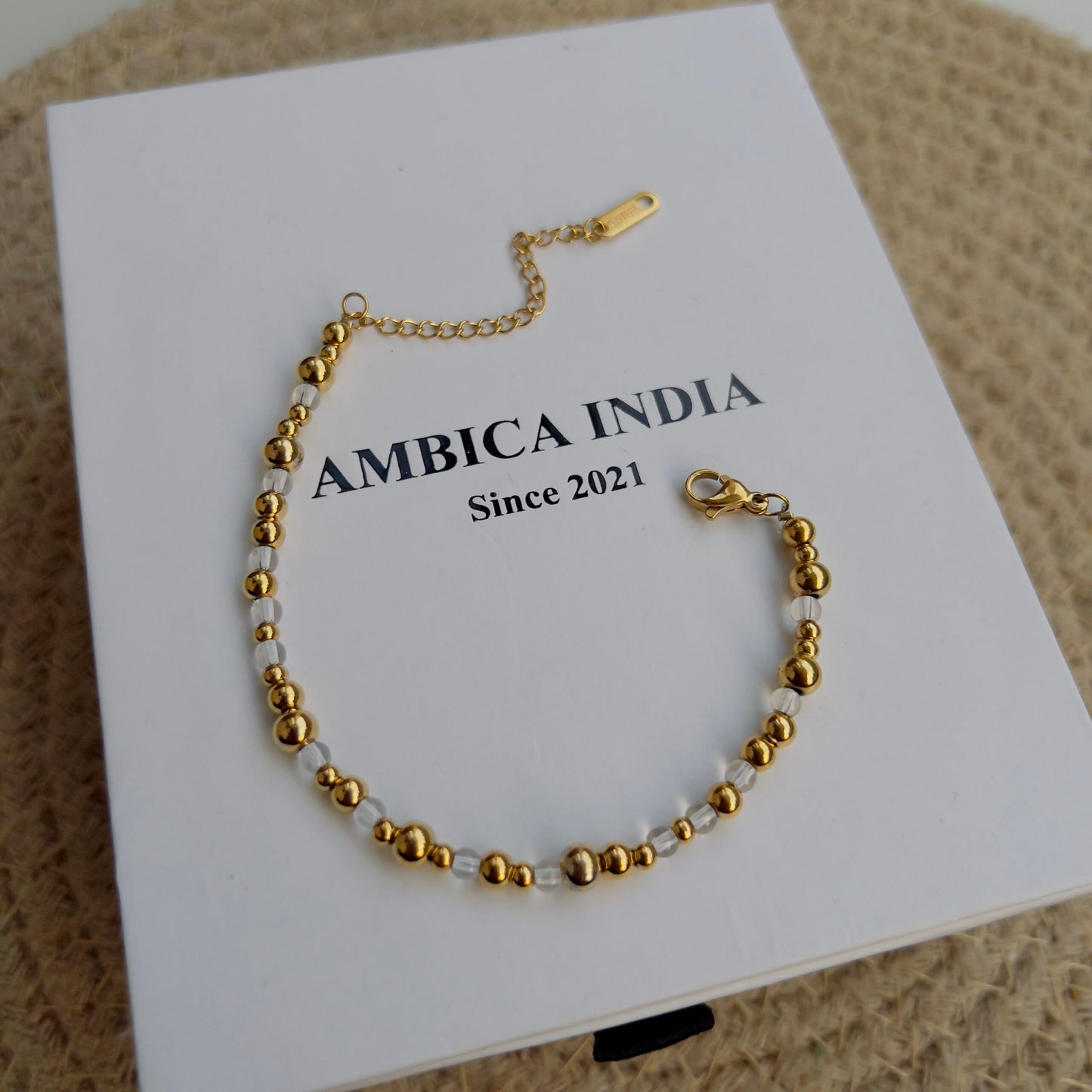 Gold with white pearl bracelet