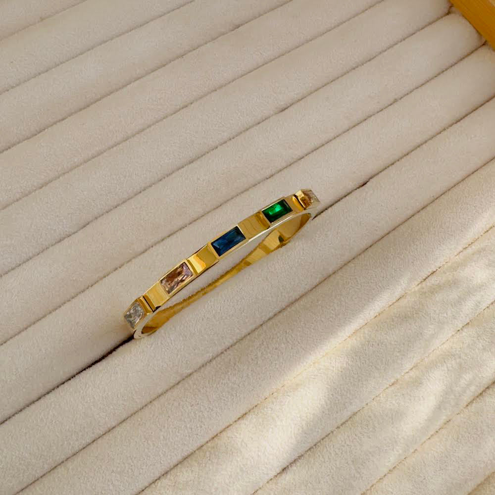 Rectangle multicolour crystal bracelet