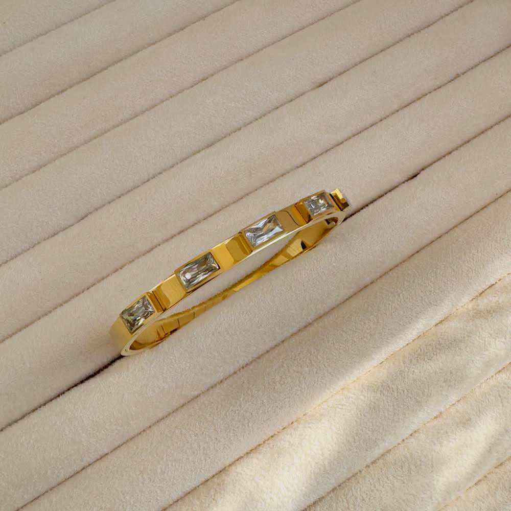 Rectangle white crystal bracelet