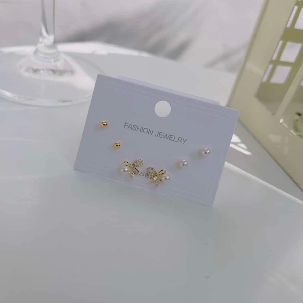 Bow 925 plated Piercing earrings