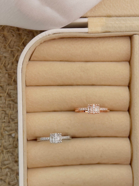 Square Studded Adjustable Ring 1