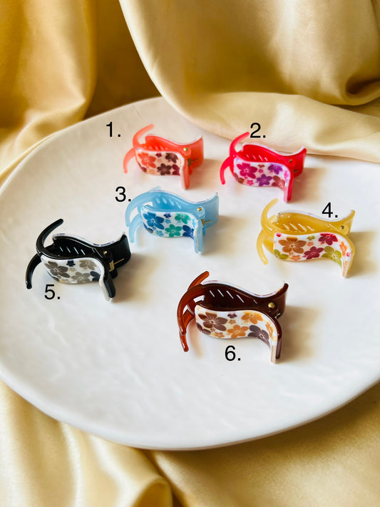 Floral Printed Hair Claws