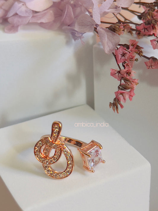 Studded with Crystal adjustable ring