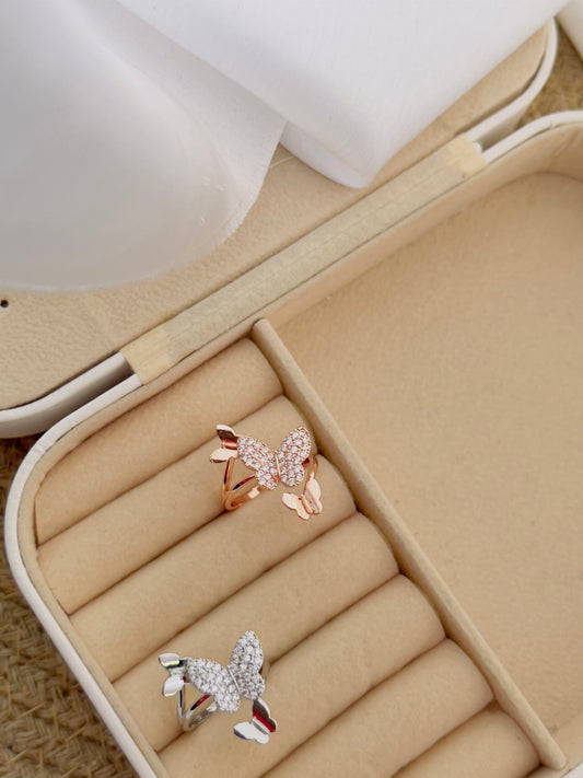 Butterfly Studded Adjustable Rings