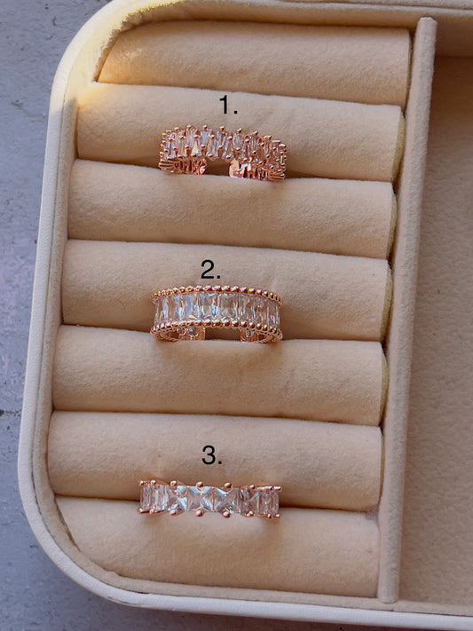 Baguette Adjustable Rings