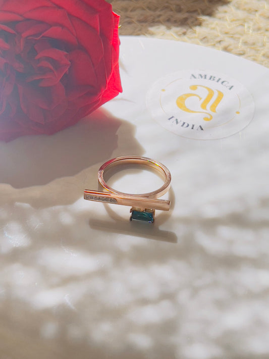 Crystal with Studded Ring