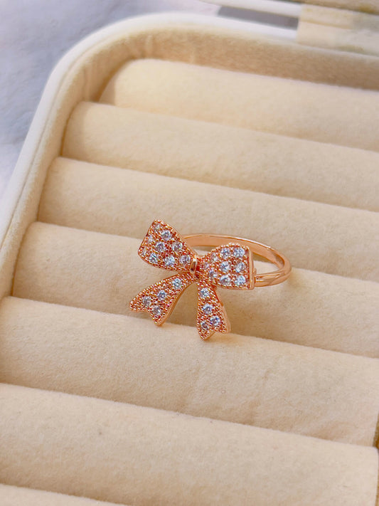 Bow studded Adjustable Ring 1