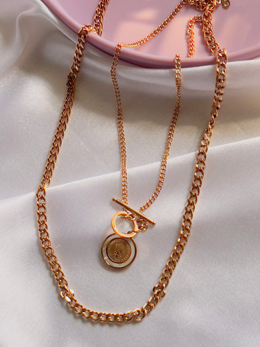 Queen Elizabeth ii Link Layered Necklace