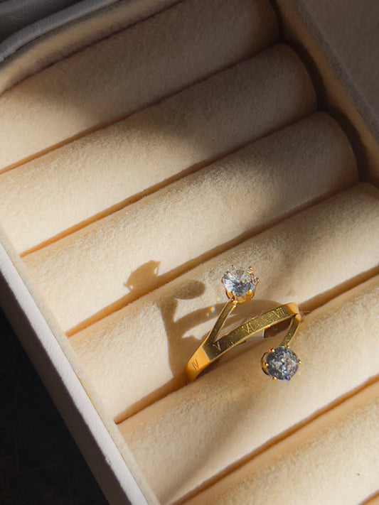 Roman cross diamond ring