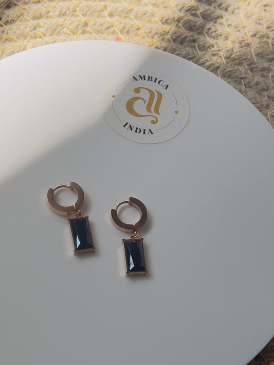 Black Crystal Drop Earrings