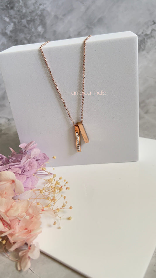 Rectangle love necklace