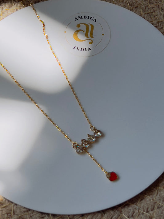 Number with heart hanging necklace
