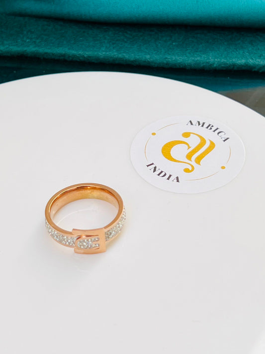 Belt  Style Studded Ring
