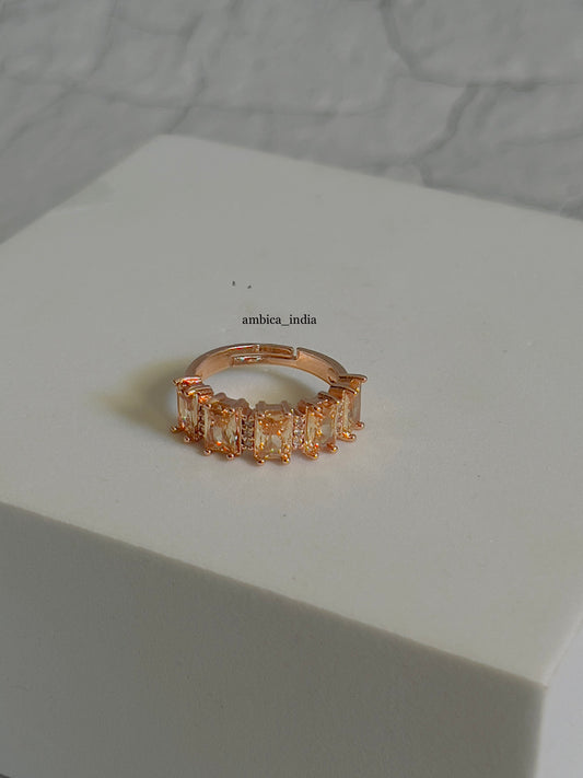 Yellow crystal adjustable ring 1