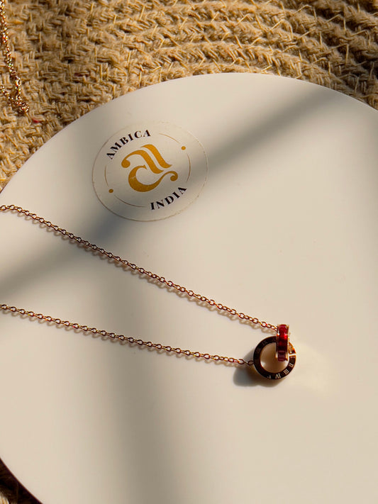 Roman maroon studded necklace