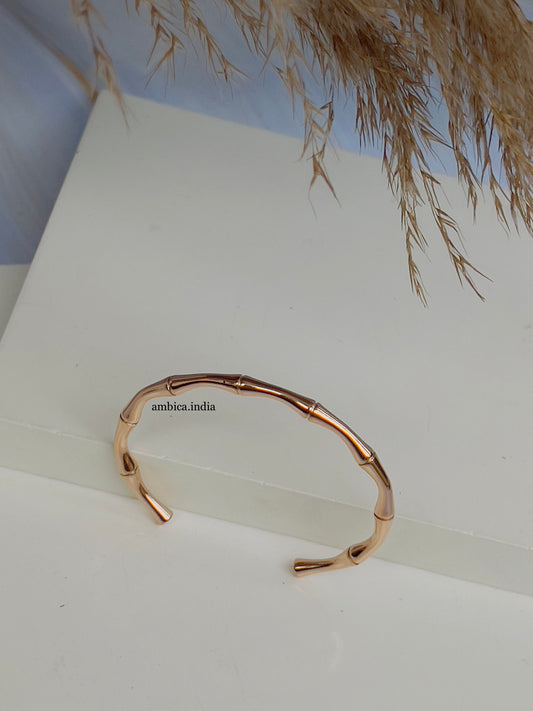 Bamboo bracelet rose gold plated