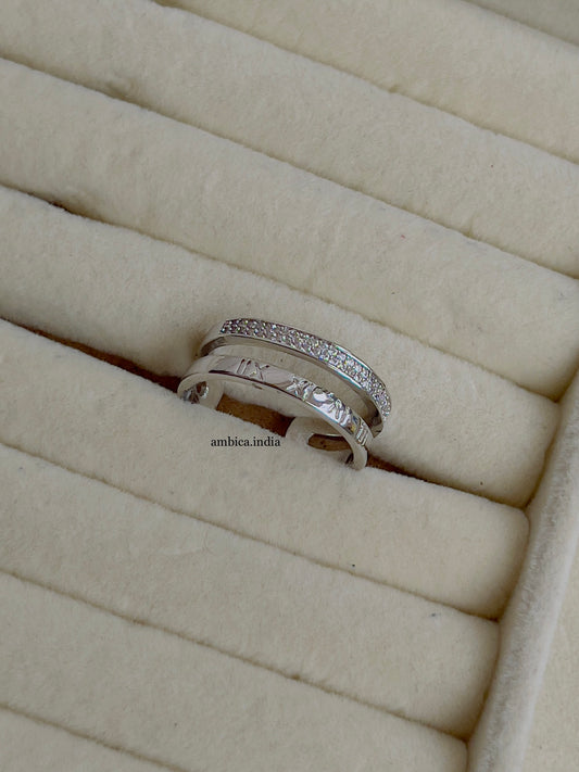 Roman silver adjustable ring