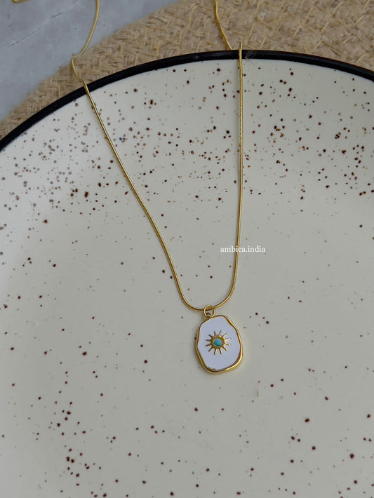 Sun necklace 18k gold plated