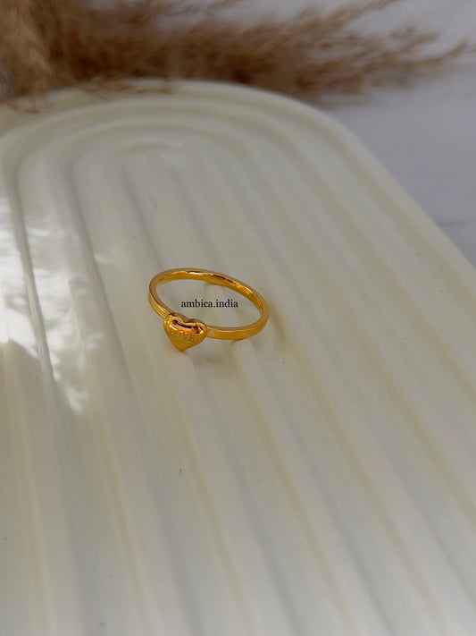 Love heart ring gold plated