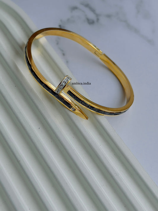 Black crystal studded nail cuff