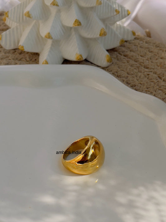 Chunky bold ring 18k gold plated